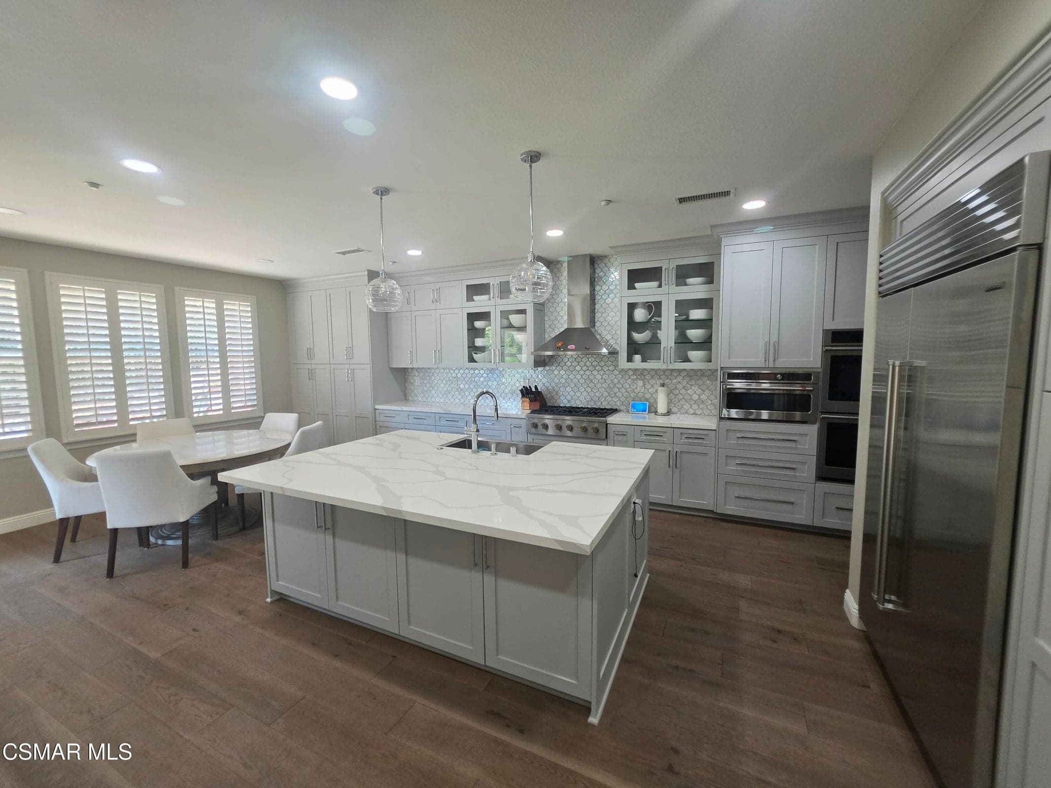 Remodeled recently. Ample space for dining in this large kitchen.